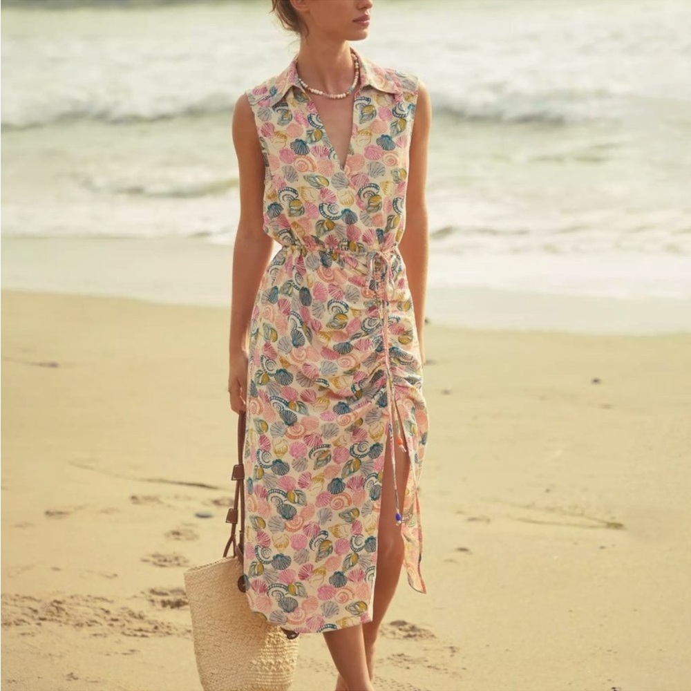 Anthropologie Sleeveless Faux Wrap
Seashell Dress size XS